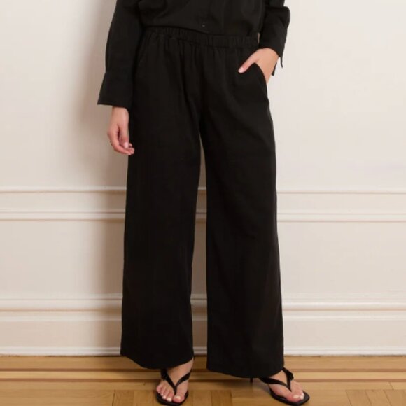 LOUP ---Rachel Elastic Waist Carpenter Pant in Black NWT  LGE (fits like medium) - Picture 3 of 7